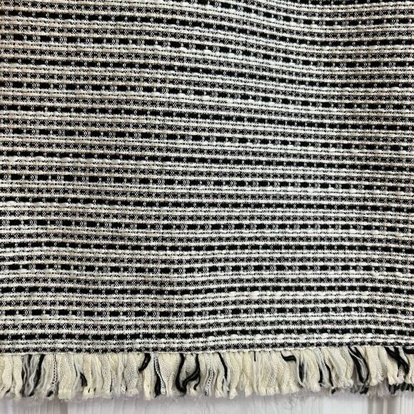 Loft Black/White Tweed Fringe Bottom Mini Skirt - Picture 3 of 9